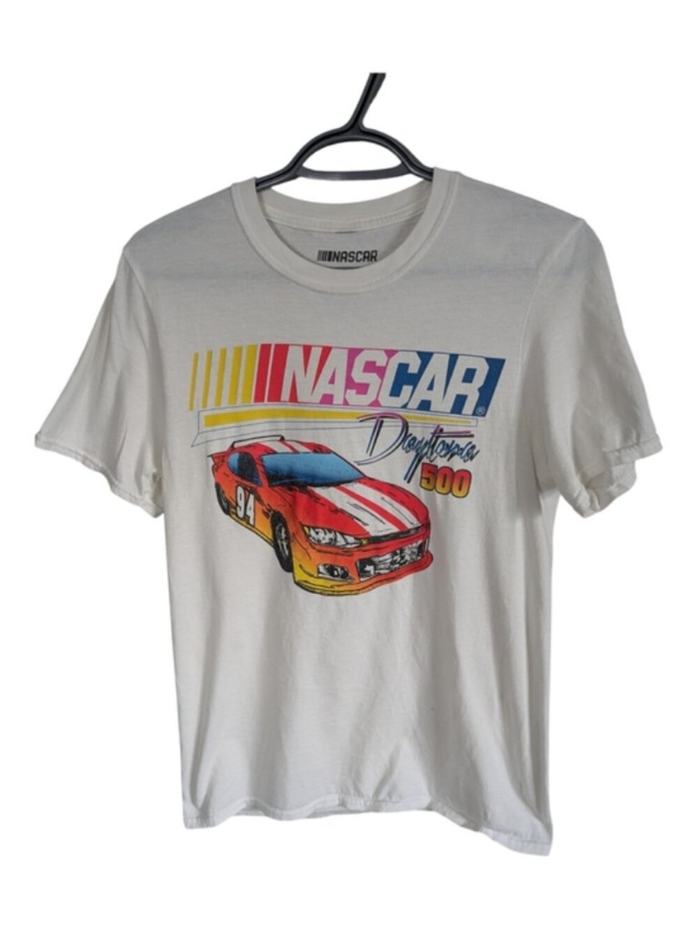 NASCAR Daytona 500 White Graphic‎ T-Shirt Size Medium Slim